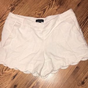 Cynthia Rowley White Scalloped Shorts